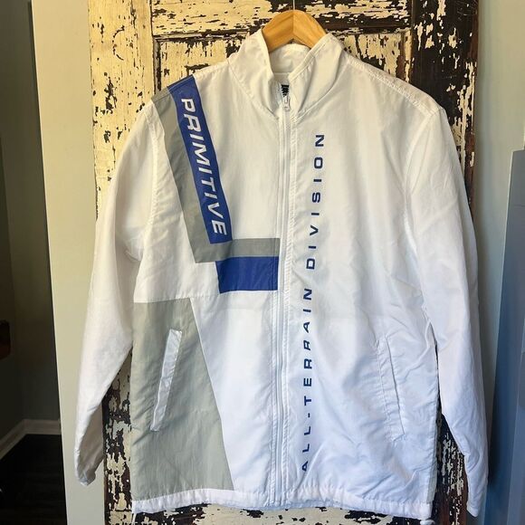 Primitive Skateboarding All-Terrain Division White and Gray Jacket M. - Picture 1 of 6